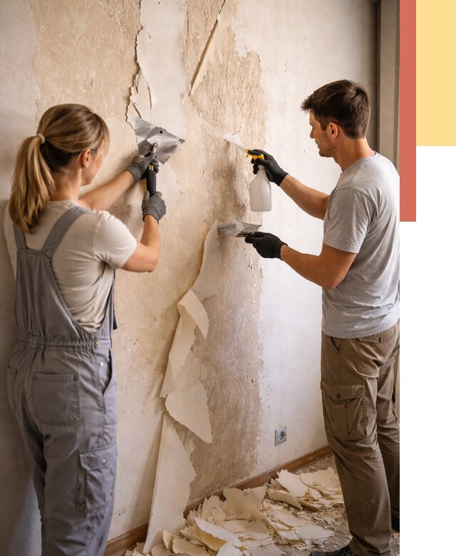 Снятие старых обоев в Серпухове от 5335 руб. под ключ недорого | ОТДЕЛОЧНИК-Срп