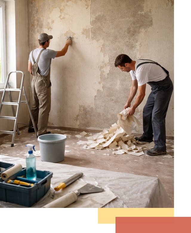 Снятие старых обоев в Серпухове быстро и качественно