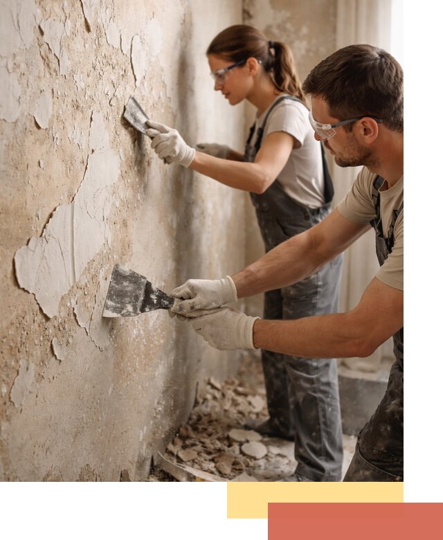 Снятие старой шпаклевки и подготовка поверхностей в Серпухове