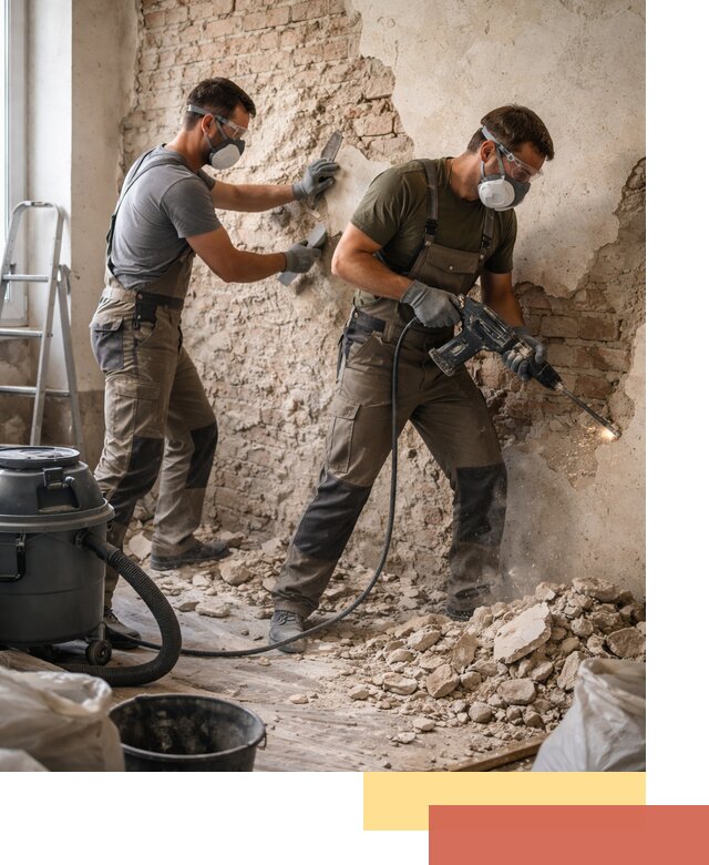 Демонтаж штукатурки со стен в Серпухове быстро и аккуратно