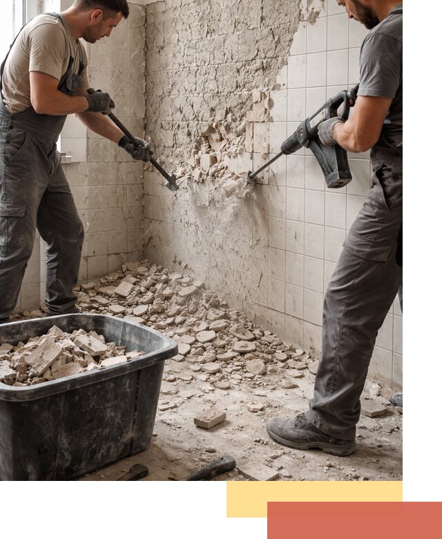 Демонтаж плитки со стен в Серпухове быстро и аккуратно