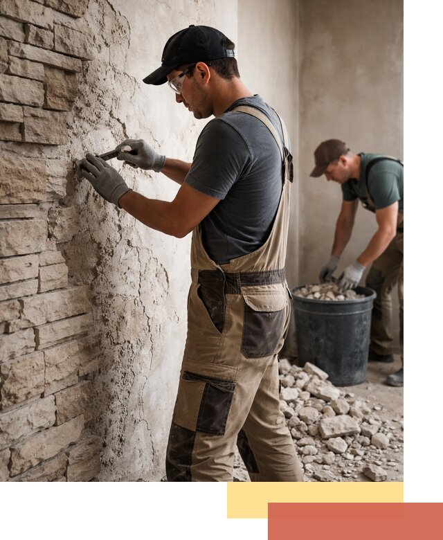 Демонтаж декоративного камня в Серпухове профессионально и безопасно