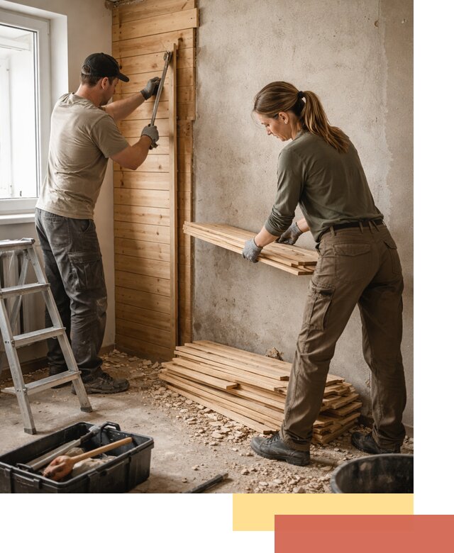 Демонтаж вагонки со стен в Серпухове — профессиональный демонтаж