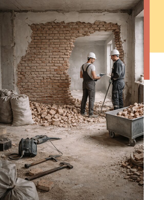 Демонтаж кирпичных стен в Серпухове от 4268 руб. — быстро, недорого, под ключ | ОТДЕЛОЧНИК-Срп