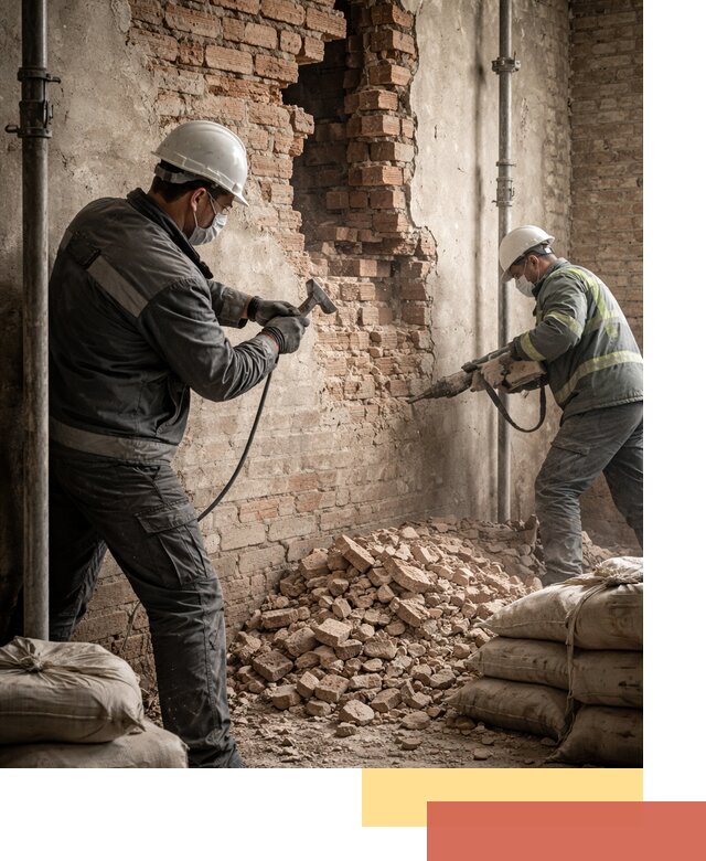 Демонтаж кирпичных стен в Серпухове быстро и безопасно