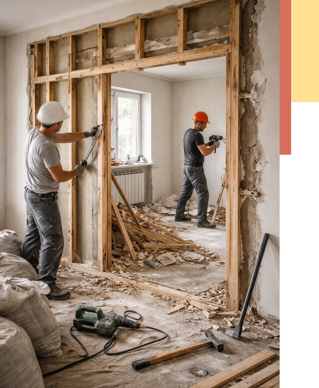 Демонтаж деревянных перегородок в Серпухове от 3252 руб. — быстро и недорого | ОТДЕЛОЧНИК-Срп