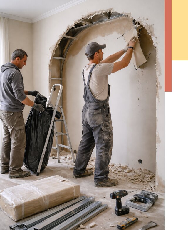 Демонтаж арки из гипсокартона в Серпухове от 3556 руб. — услуги под ключ | ОТДЕЛОЧНИК-Срп