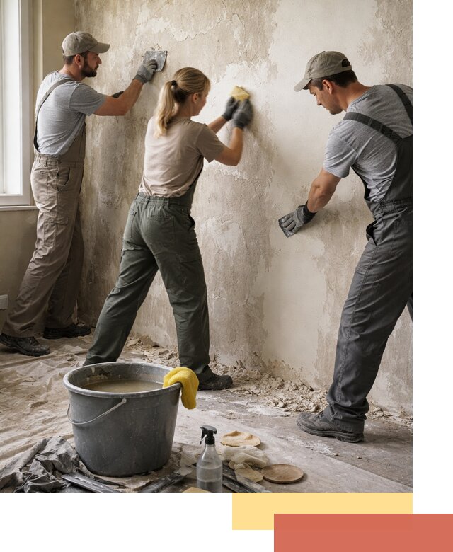 Очистка стен от клея и грунтовки в Серпухове качественно и быстро