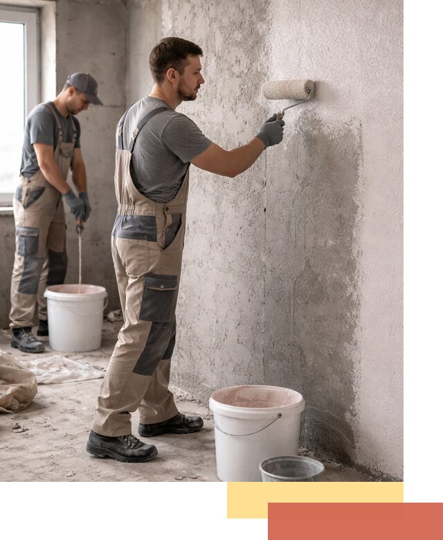 Нанесение бетоноконтакта на стены в Серпухове для последующей отделки