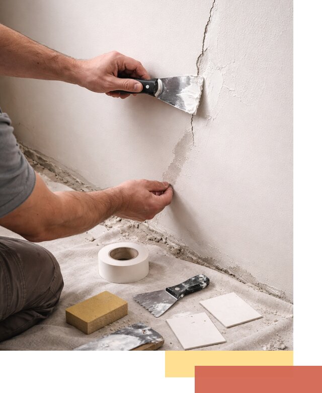 Заделка трещин и сколов в стенах и потолках в Серпухове
