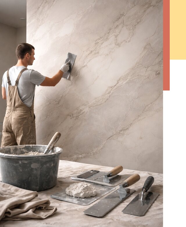 Декоративная штукатурка под мрамор в Серпухове от 2845 руб./м² — быстро и недорого | ОТДЕЛОЧНИК-Срп