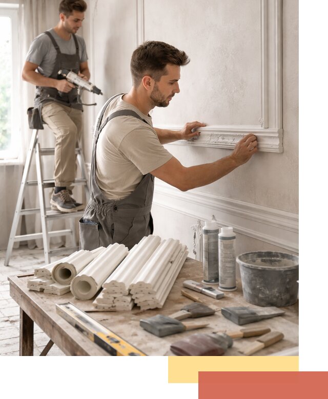 Монтаж лепнины на стены в Серпухове профессионально и качественно