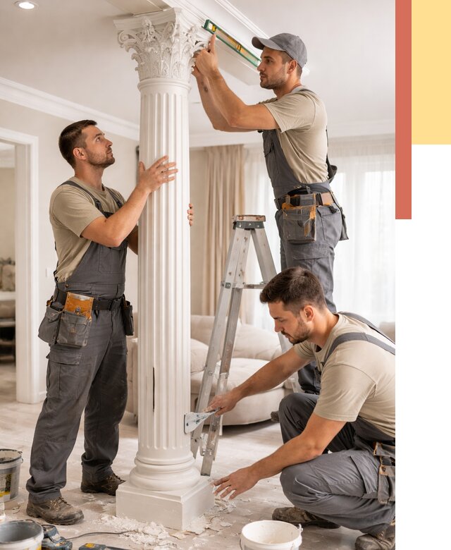 Установка декоративных колонн в Серпухове от 12193 руб. под ключ | ОТДЕЛОЧНИК-Срп