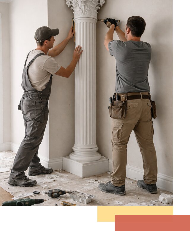 Установка декоративных колонн в Серпухове под ключ