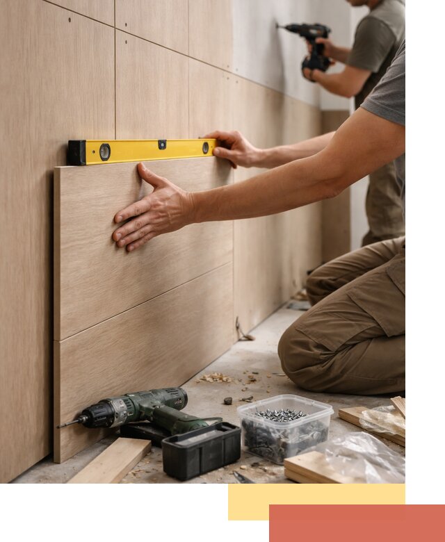 Профессиональный монтаж МДФ панелей на стены в Серпухове