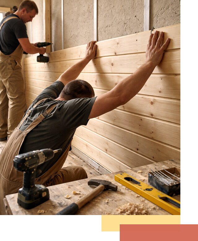 Монтаж деревянной вагонки на стены в Серпухове быстро и качественно