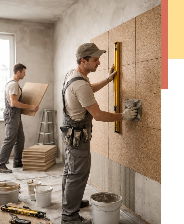 Монтаж пробковых панелей на стены в Серпухове от 3556 руб. — ОТДЕЛОЧНИК-Срп