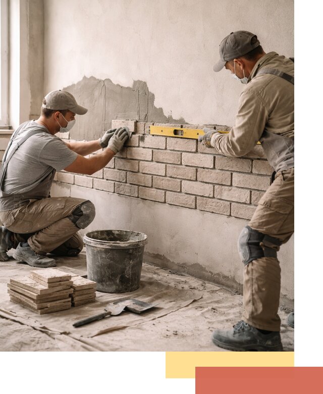 Монтаж декоративного кирпича профессионально в Серпухове