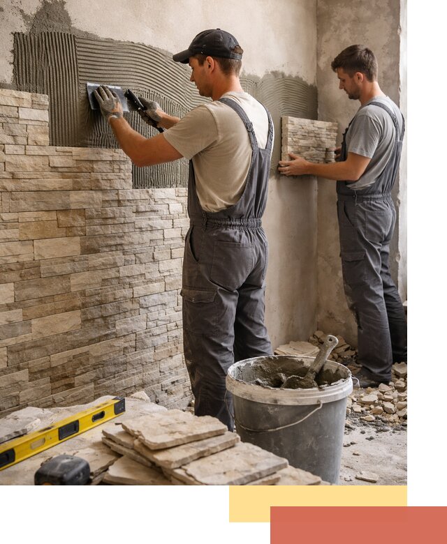 Монтаж искусственного камня в Серпухове — облицовка стен и фасадов