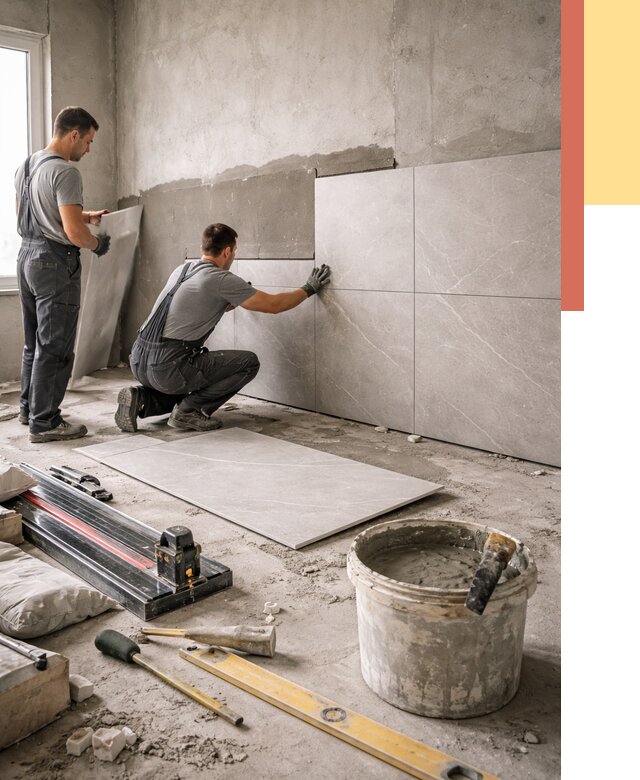 Облицовка стен керамогранитом в Серпухове от 4268 руб./м² — услуги под ключ | ОТДЕЛОЧНИК-Срп