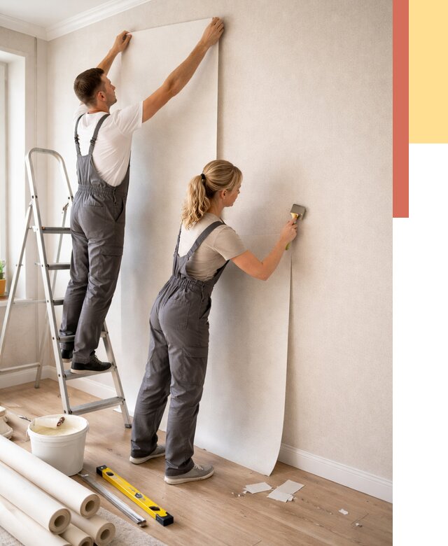 Поклейка флизелиновых обоев в Серпухове от 6097 руб. | Быстро и недорого — ОТДЕЛОЧНИК-Срп