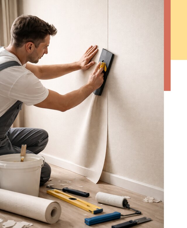 Поклейка виниловых обоев в Серпухове от 4572 руб. | Быстро и недорого — ОТДЕЛОЧНИК-Срп