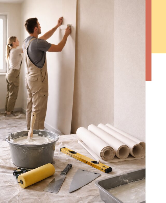 Поклейка бумажных обоев в Серпухове от 5589 руб./м2 — быстро и недорого | ОТДЕЛОЧНИК-Срп