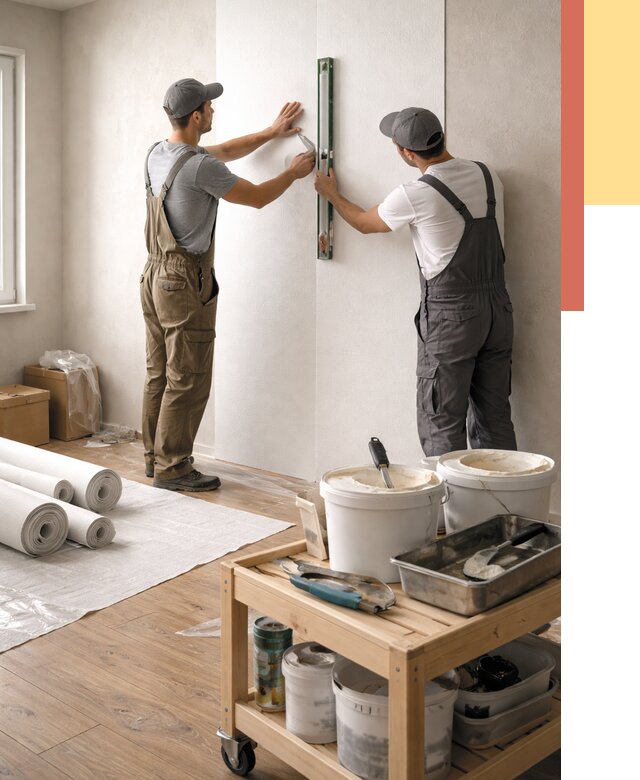 Поклейка стеклообоев в Серпухове от 6605 руб. за м2 — быстро и недорого | ОТДЕЛОЧНИК-Срп