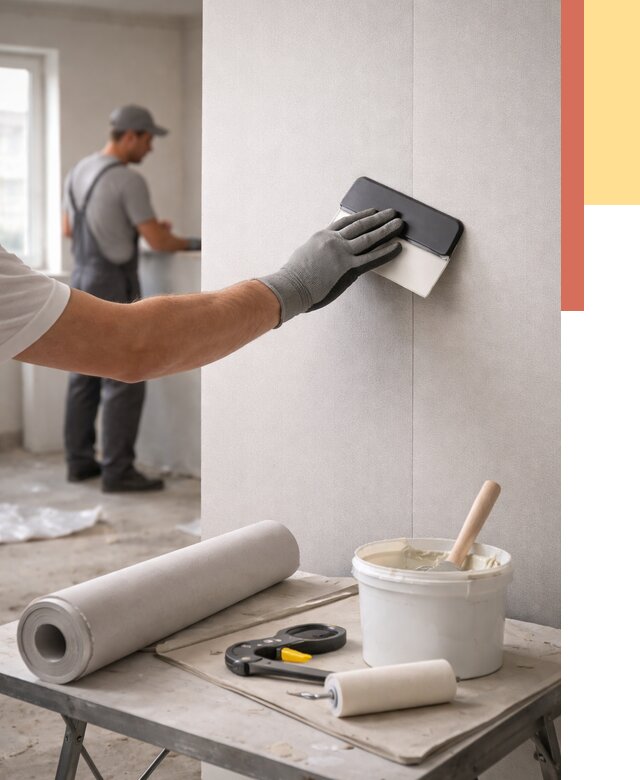 Поклейка обоев под покраску в Серпухове от 3556 руб. за м2 | ОТДЕЛОЧНИК-Срп