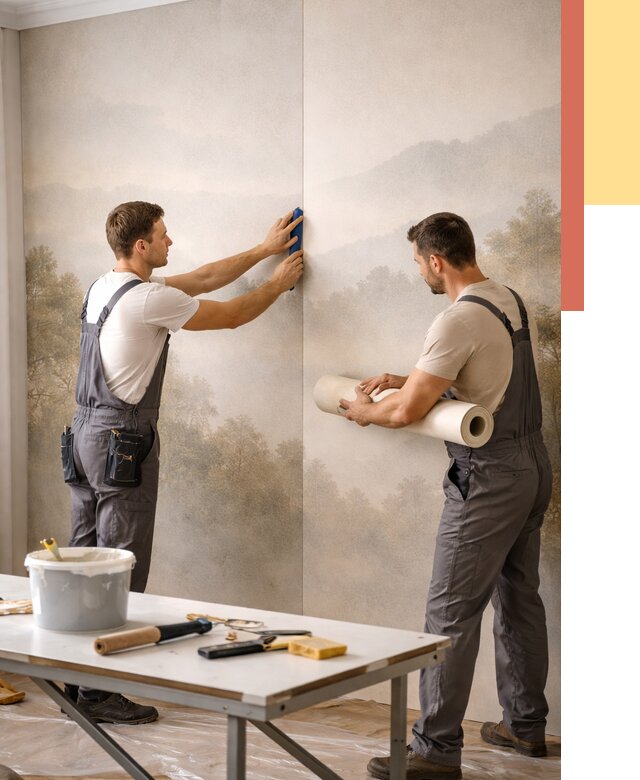 Поклейка фотообоев в Серпухове от 8637 руб/м² — быстро и недорого | ОТДЕЛОЧНИК-Срп