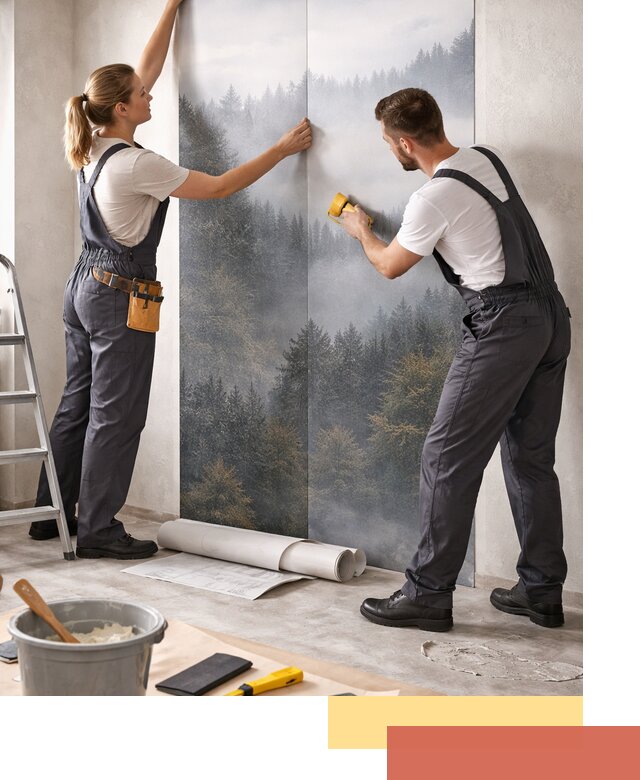 Поклейка фотообоев профессионально в Серпухове под ключ