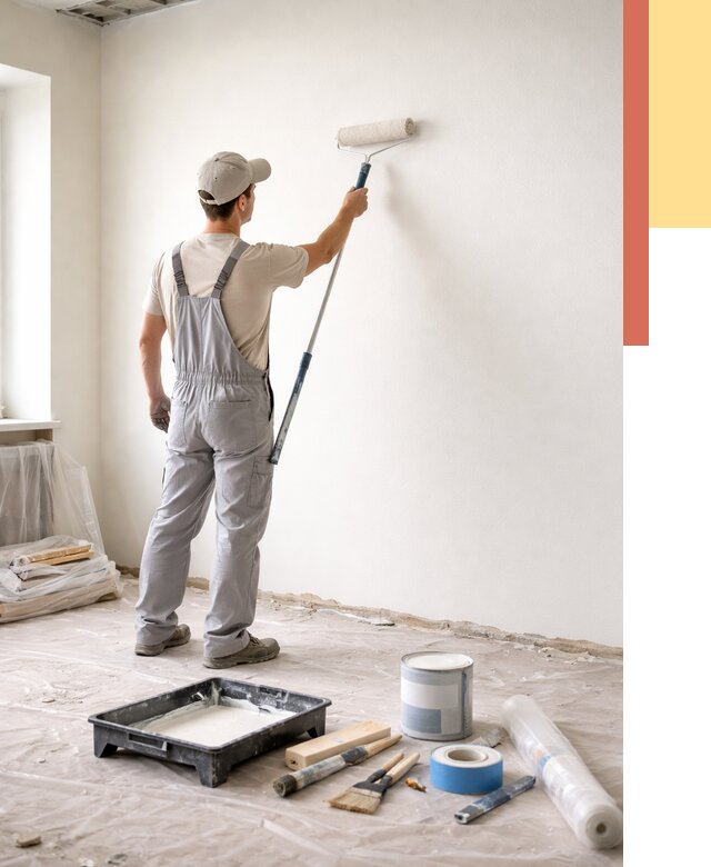 Покраска стен водоэмульсионной краской в Серпухове от 457 руб. за м² | ОТДЕЛОЧНИК-Срп