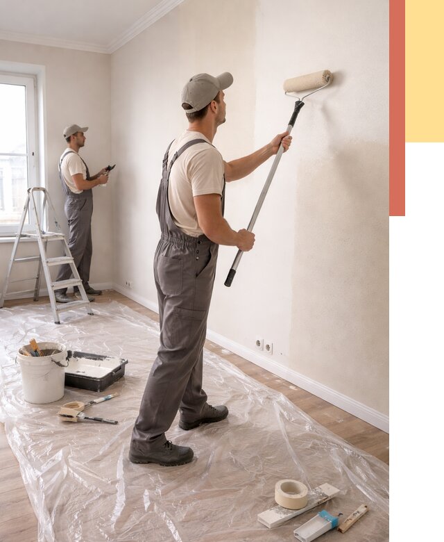 Покраска стен акриловой краской в Серпухове от 3556 руб./м² — быстро и недорого | ОТДЕЛОЧНИК-Срп