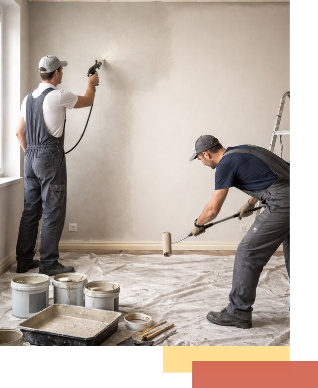 Покраска стен моющейся краской и защита поверхностей в Серпухове