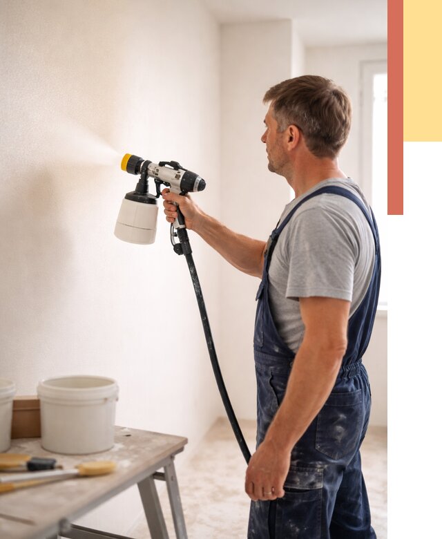 Покраска стен краскопультом в Серпухове от 7621 руб. — механизированная покраска | ОТДЕЛОЧНИК-Срп