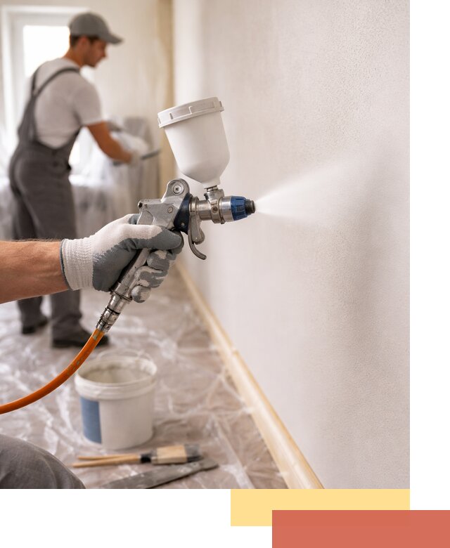 Покраска стен краскопультом в Серпухове быстро и качественно