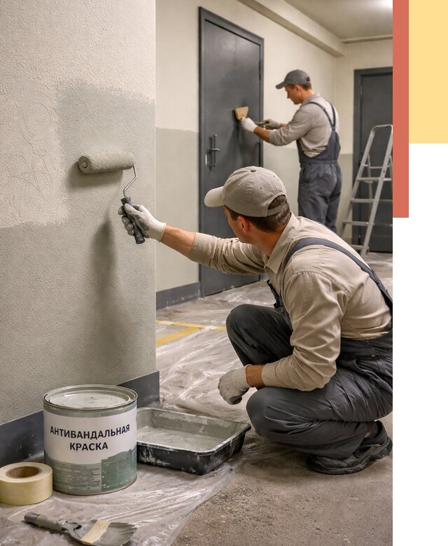 Покраска стен антивандальной краской в Серпухове от 4572 руб./м² под ключ | ОТДЕЛОЧНИК-Срп