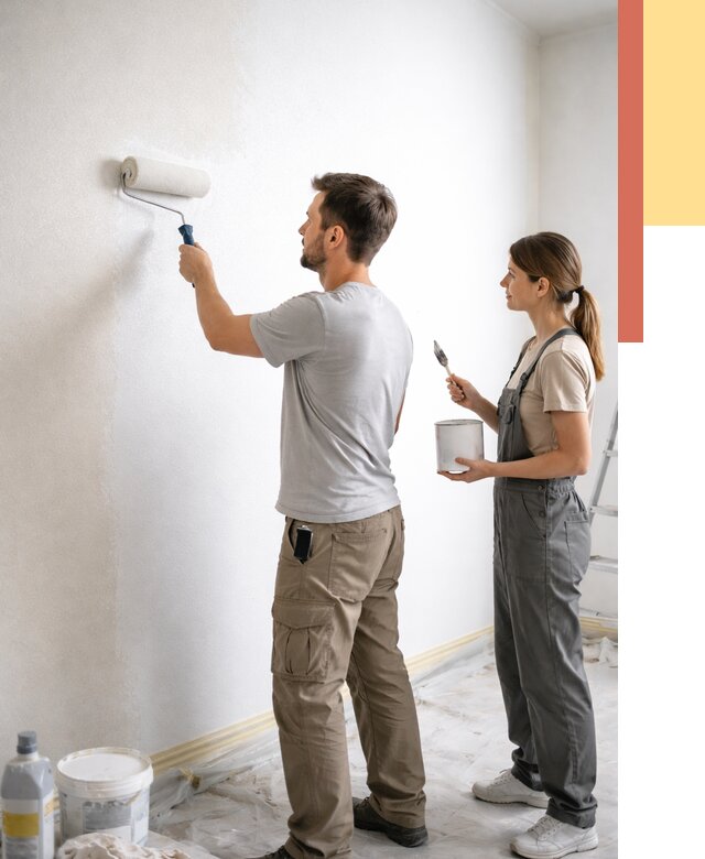 Окраска стен по стеклохолсту в Серпухове от 4572 руб/м² под ключ | ОТДЕЛОЧНИК-Срп