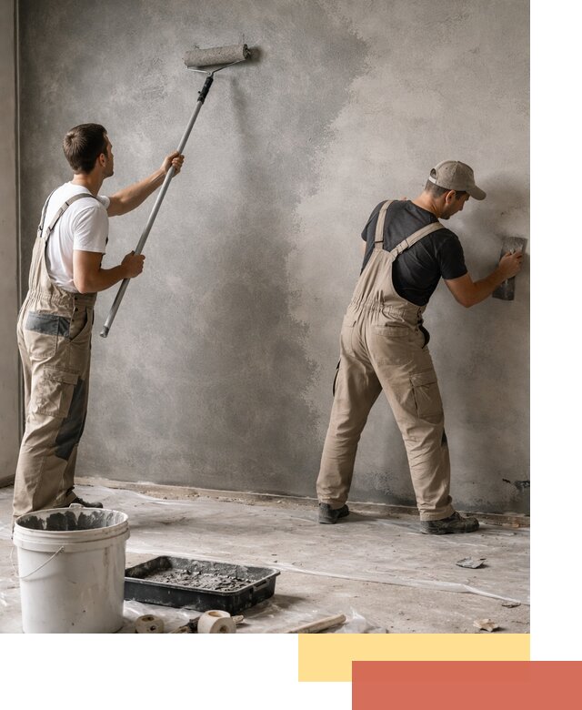 Покраска стен под бетон в Серпухове профессионально и недорого