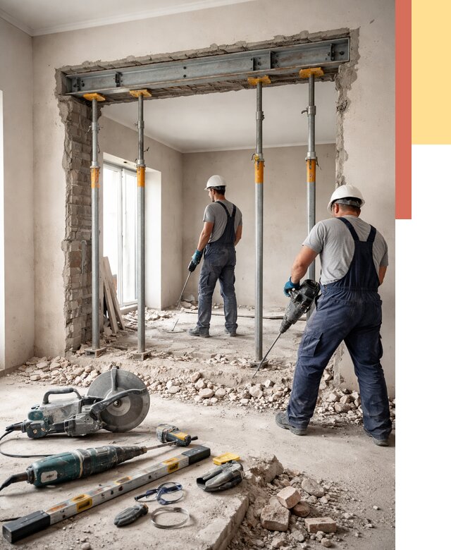 Прорезка проема в стене в Серпухове от 4572 руб. — быстро и недорого | ОТДЕЛОЧНИК-Срп