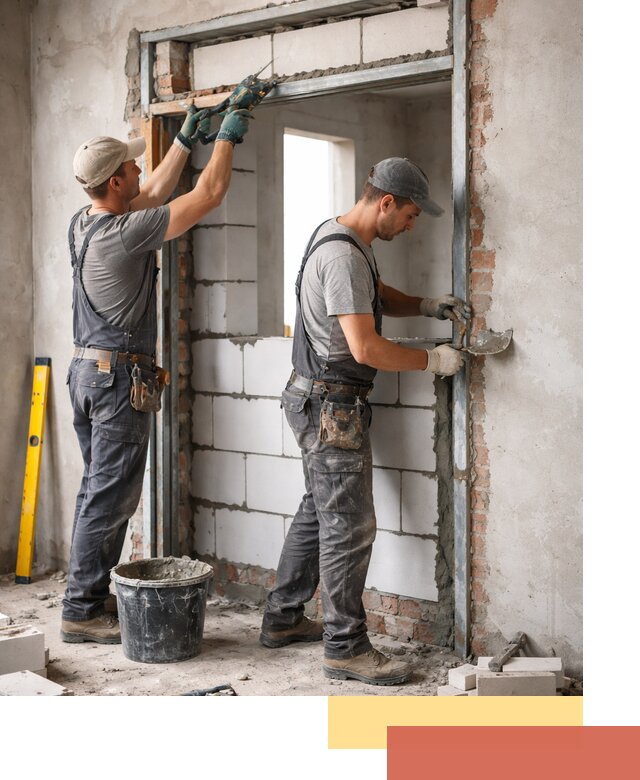 Закладка дверного проема под ключ в Серпухове: демонтаж, монтаж, отделка