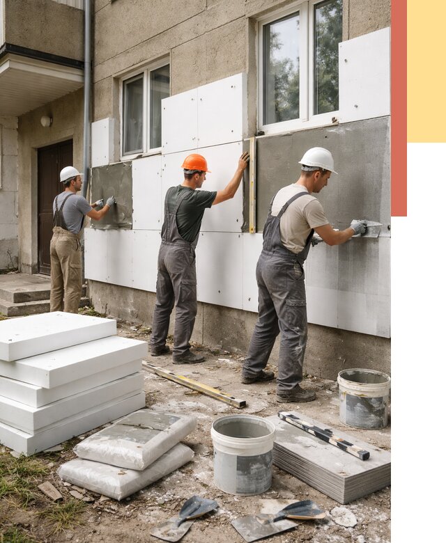 Утепление стен пенопластом в Серпухове от 1778 руб. — недорого и под ключ | ОТДЕЛОЧНИК-Срп