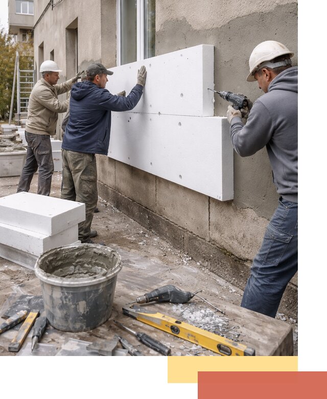 Утепление наружных стен пенопластом в Серпухове