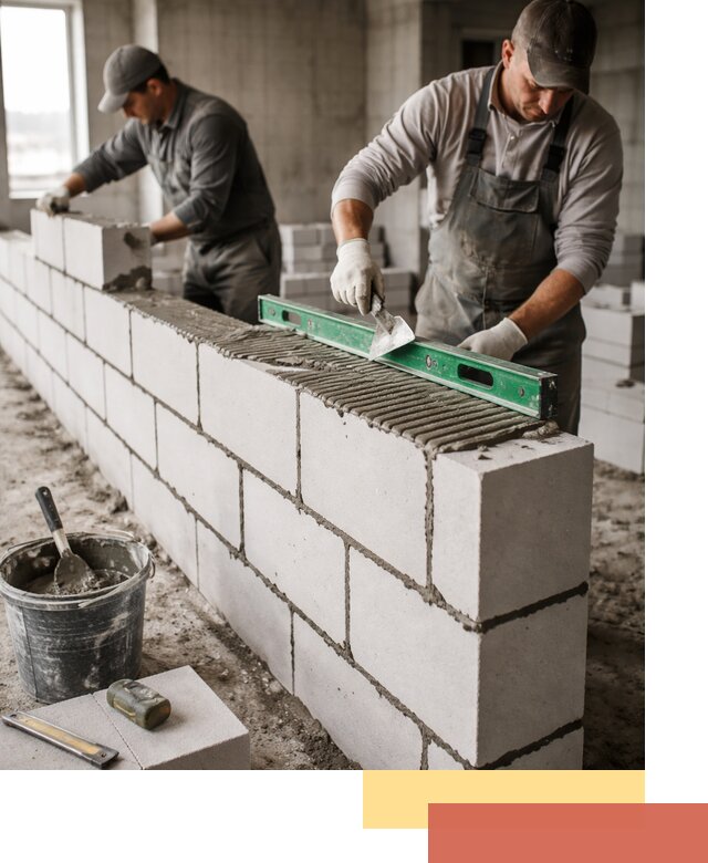 Кладка перегородок из газобетона в Серпухове быстро и качественно