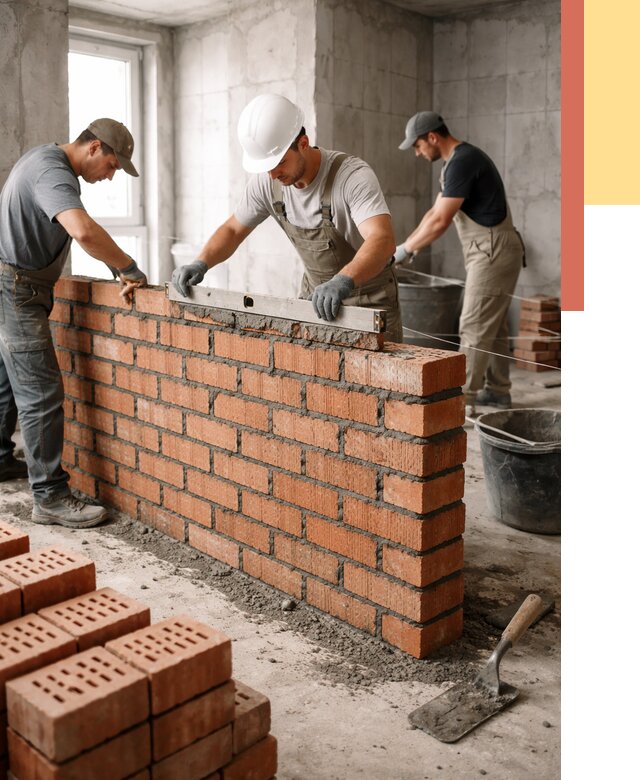 Кладка перегородок из кирпича в Серпухове от 3556 руб. за м² | ОТДЕЛОЧНИК-Срп