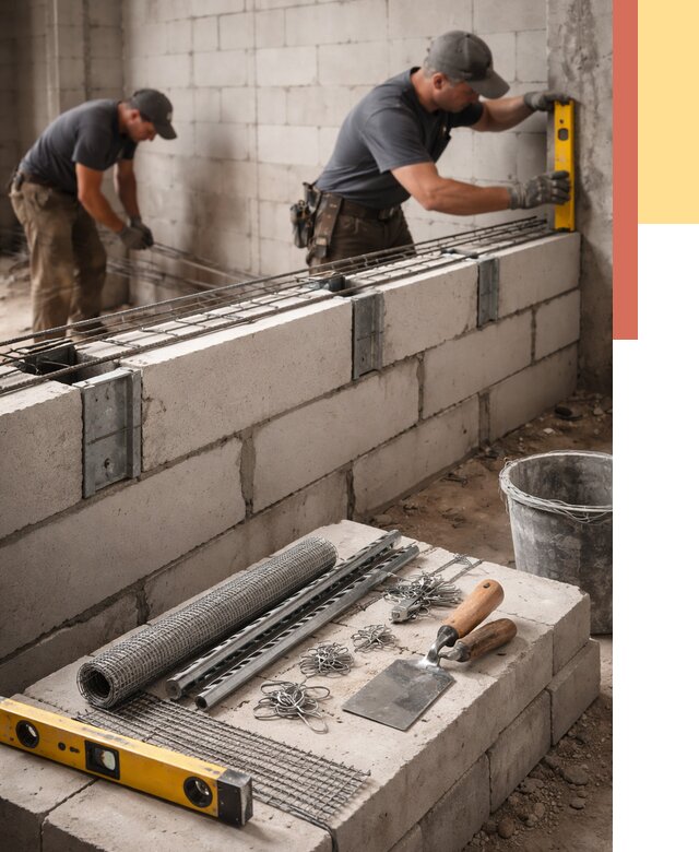 Армирование кладки перегородок в Серпухове от 762 руб. под ключ | ОТДЕЛОЧНИК-Срп