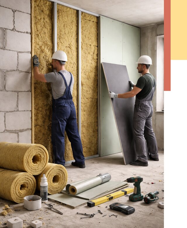 Шумоизоляция перегородок из блоков в Серпухове от 1880 руб./м² — быстро и недорого | ОТДЕЛОЧНИК-Срп