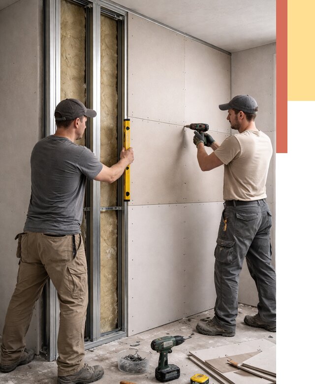 Монтаж двухслойной перегородки из гипсокартона в Серпухове от 1473 руб. | ОТДЕЛОЧНИК-Срп