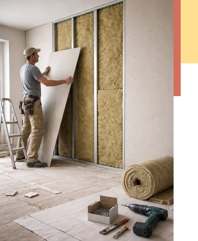 Перегородка из гипсокартона с шумоизоляцией в Серпухове от 3170 руб. | ОТДЕЛОЧНИК-Срп