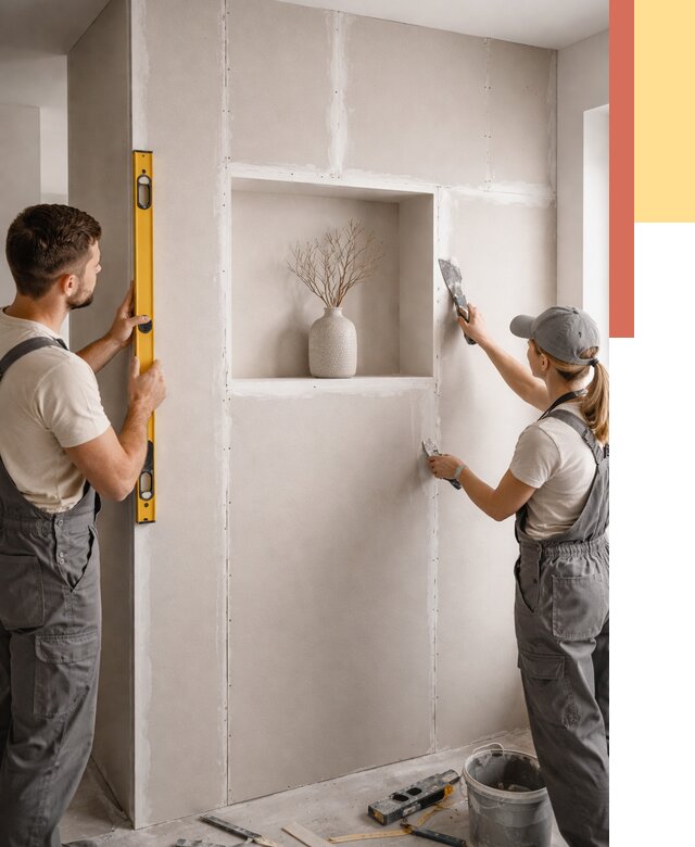 Перегородка из гипсокартона с нишей в Серпухове от 3302 руб. под ключ | ОТДЕЛОЧНИК-Срп